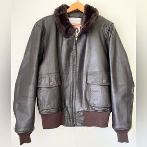 Military G-1 Flyer’s Jacket Men’s 46 DSCP Sheepskin Leather Union Made